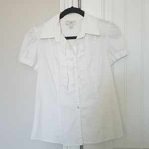 White dress blouse with ruffle